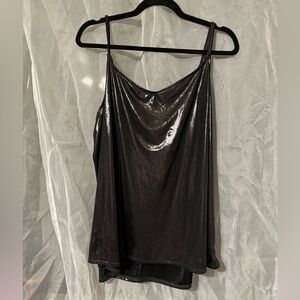 Torrid Silver Metallic Slinky Blouse